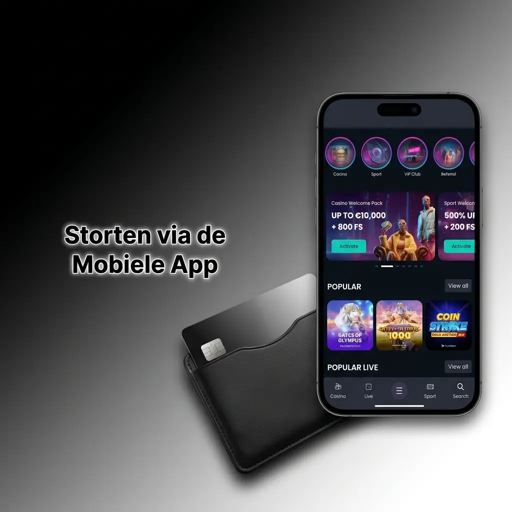 Een storting doen via de LikesBet mobiele app